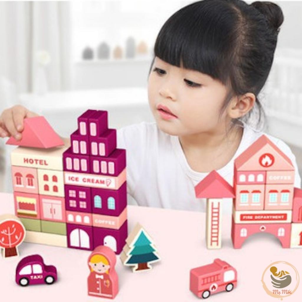 Bộ Đồ Chơi Gỗ Xếp Hình Mô Hình Thành Phố Thu Nhỏ Bằng Gỗ ,Đồ Chơi Giáo Dục Sớm Cho Bé Shop Mẹ Mốc