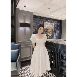 ⚡️BÁN SỈ⚡️Đầm xoè tay bồng chất liệu gấm xốp