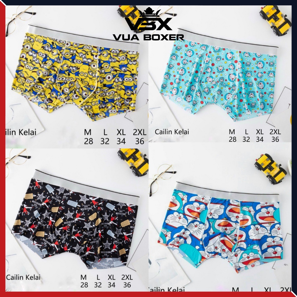 Quần lót nam BOXER, quần sịp Doremon thun lạnh cao cấp siêu nhẹ co giãn