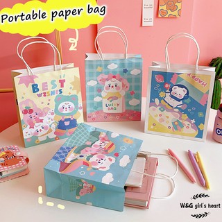 <24h Lô hàng>W&G Printed cartoon paper bag tote bag