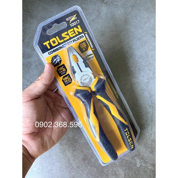 Kìm răng (mỏ bằng) loại 8 inch (Công nghiệp) Tolsen 10017