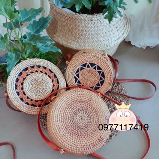 Túi cói hoa văn thổ cẩm