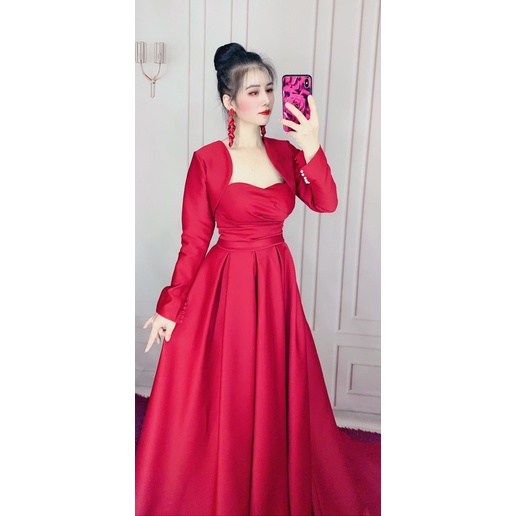 ĐẦM DÂU MẶC CƯỚI MUA 1 MẶC DC 3 KIỂU FULL SIZE S/M/L/XL ( kèm ảnh và video do chủ shop tự chụp 10000%)