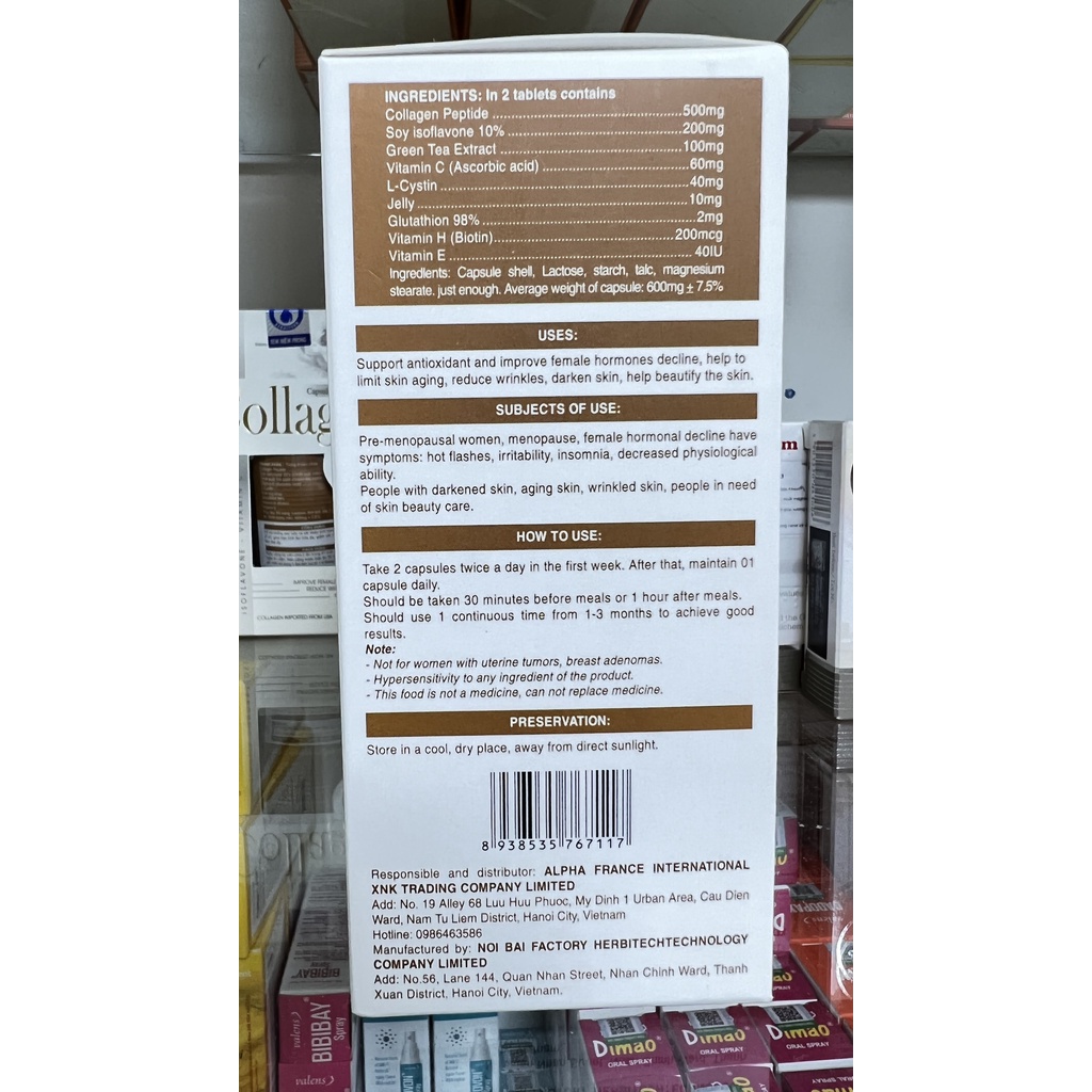 Viên uống đẹp da Collagen C++ trắng da,chống lão hóa,mờ thâm tăng nội tiết tố nữ.suckhoechomoinha