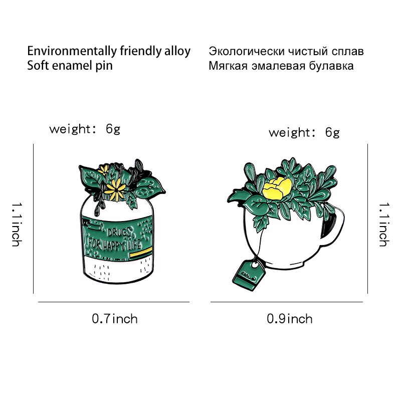 Huy hiệu cài áo làm từ hợp kim kẽm chủ đề cây lá độc đáo