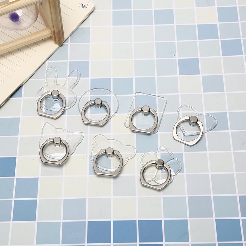 1 Nhẫn Xoay Trong Suốt Dễ Thương Giá Đỡ Điện Thoại