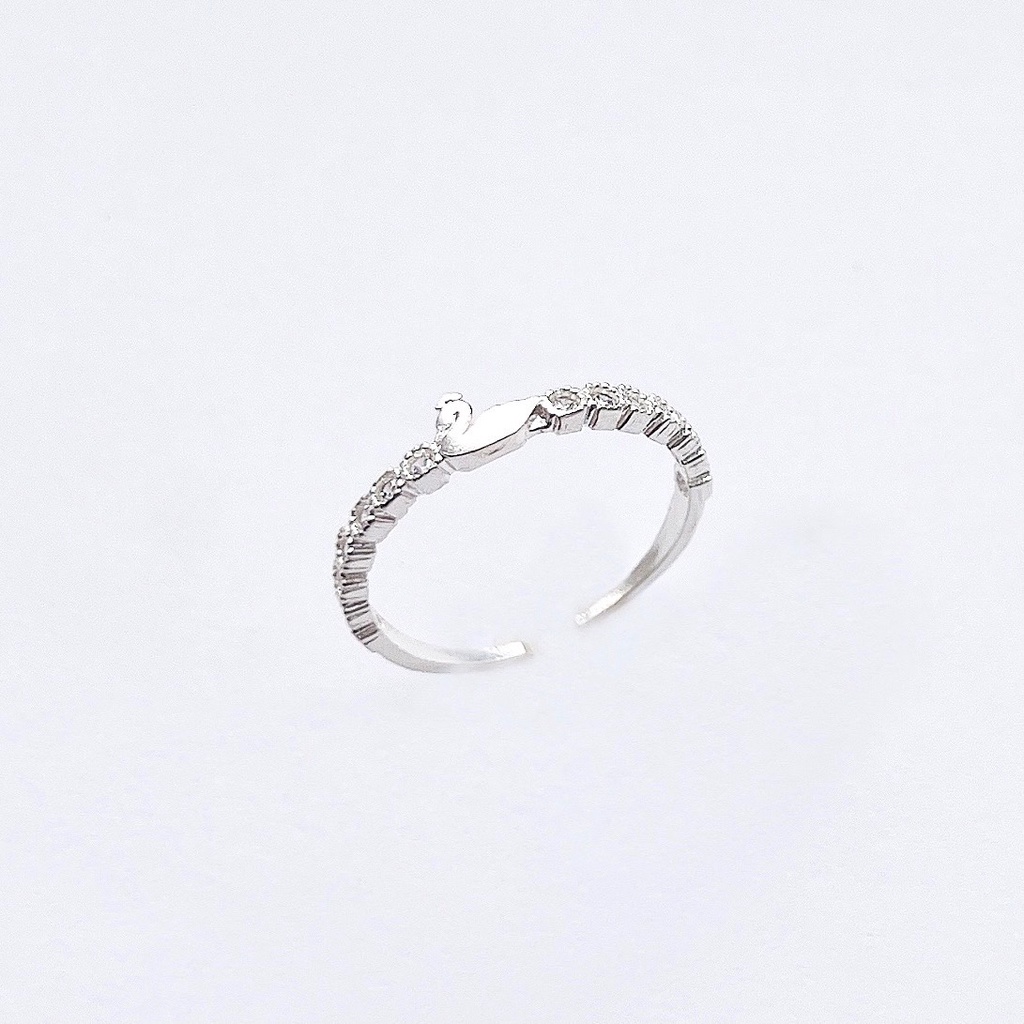 Nhẫn nữ bạc nguyên chất họa tiết thiên nga tinh tế, thanh lịch SUN564 Lavesta