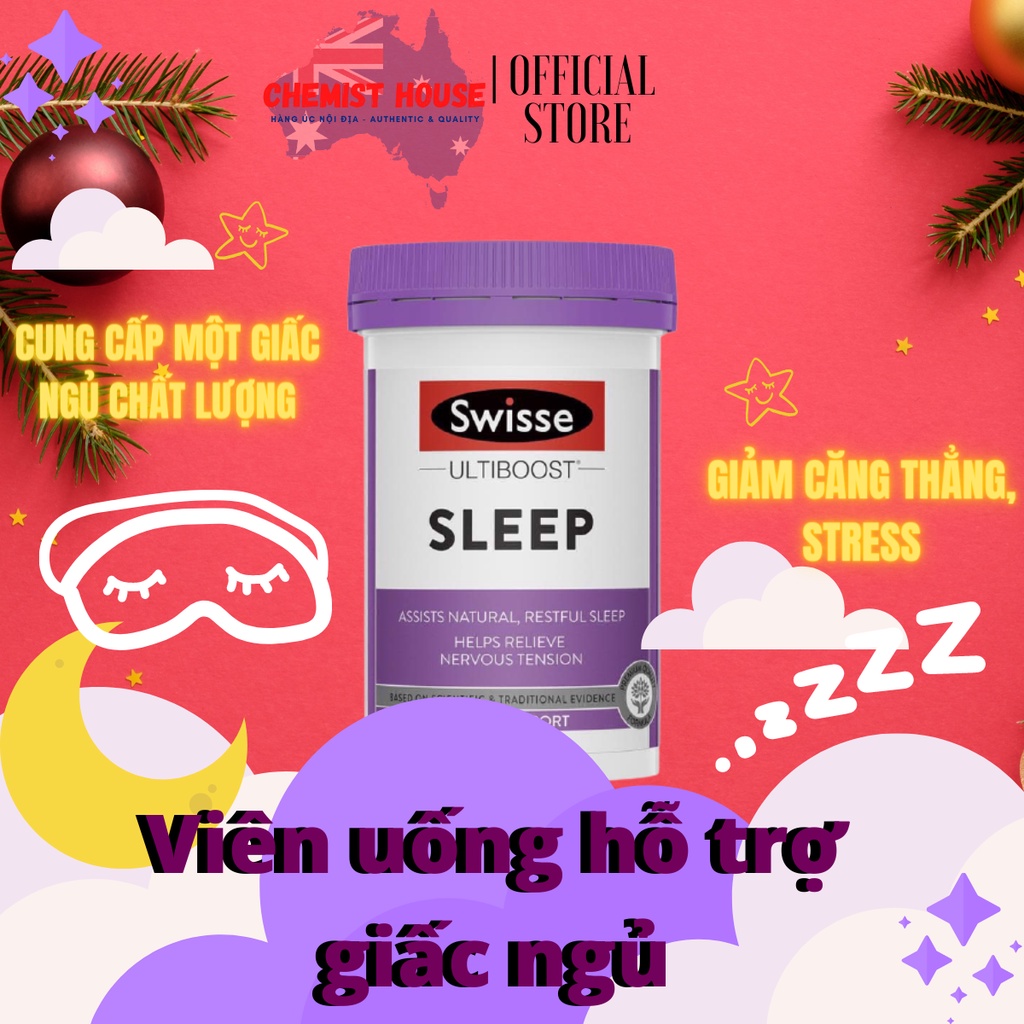 [Hàng chuẩn Úc] Viên uống hỗ trợ giấc ngủ Swisse Sleep Support DATE 2023