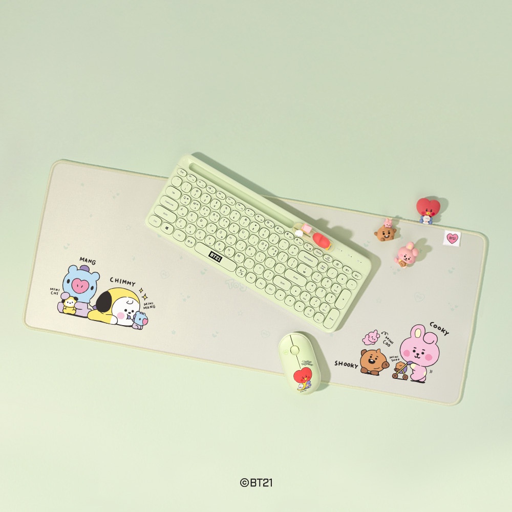 MIẾNG LÓT BÀN PHÍM VÀ CHUỘT BT21 LONG MOUSE PAD VER 2021 LITTLE BUDDY CHỐNG TRƠN TRƯỢT Beens Company