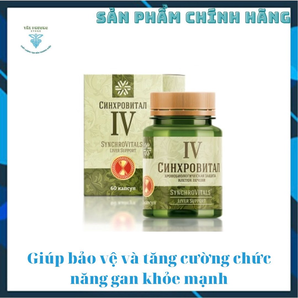 Siberian Health Synchrovitals IV, Hỗ trợ bảo vệ, tăng cường chức năng gan, giúp gan khỏe mạnh Hộp 60 viên