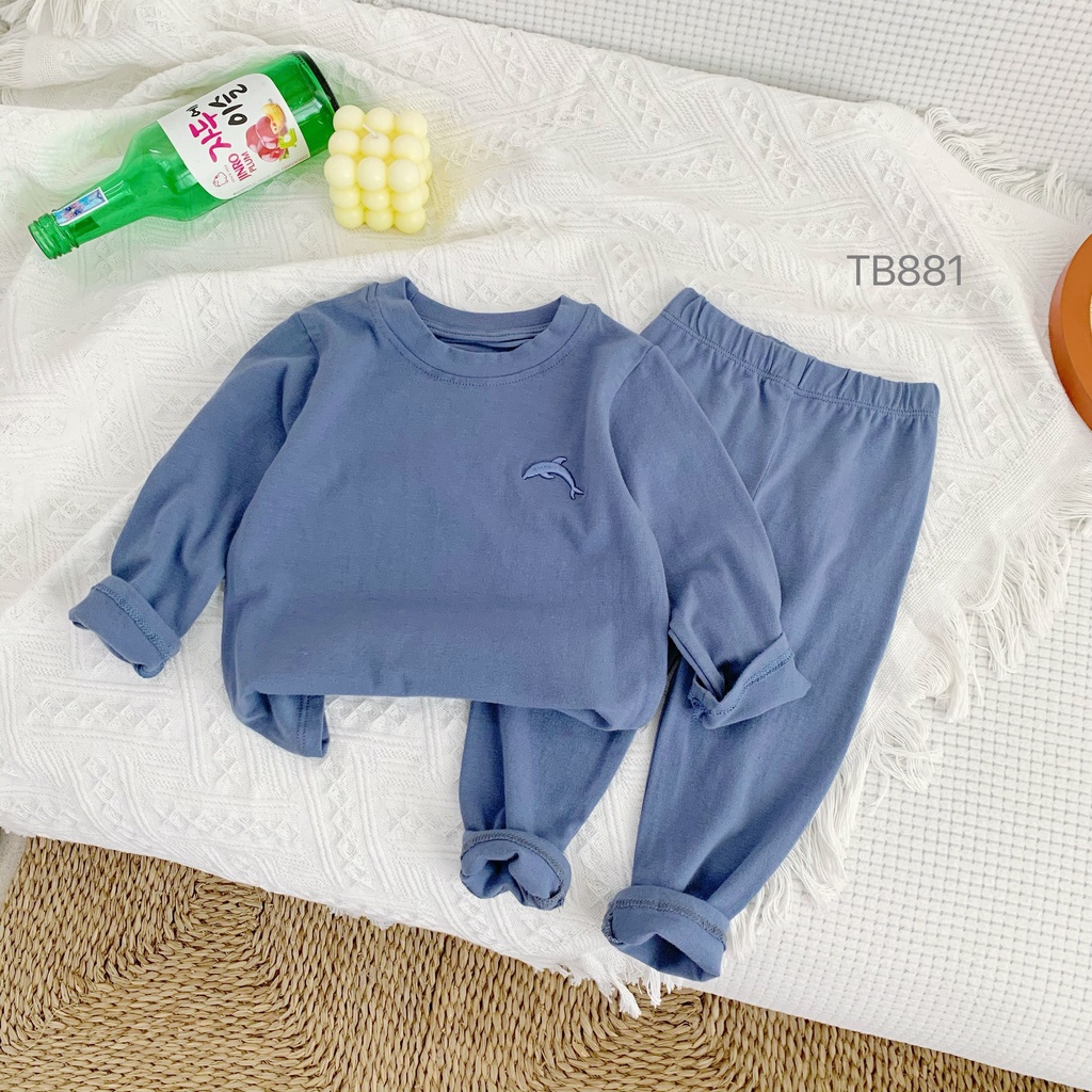 Bộ dài tay cho bé trai bé gái, bộ quần áo trẻ em thu đông chất cotton mềm mịn DOBO051