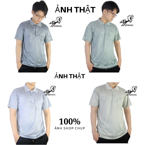 Áo thun nam có cổ trung niên QClassic vải cotton xịn loại áo thun nam cho người lớn tuổi có túi | BigBuy360 - bigbuy360.vn