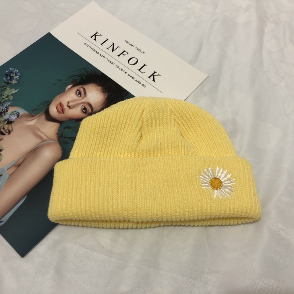 Mũ Nón Beanie Hoa Cúc GD - Nón Len Cúc Họa Mi GDragon