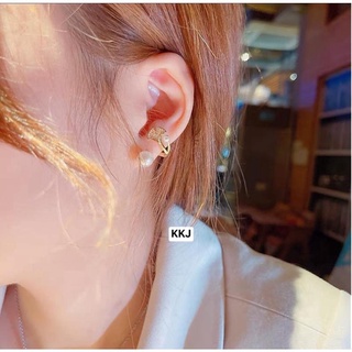 Bông tai nữ Bạc ta mạ vàng 24kara - Bông ôm vành tai