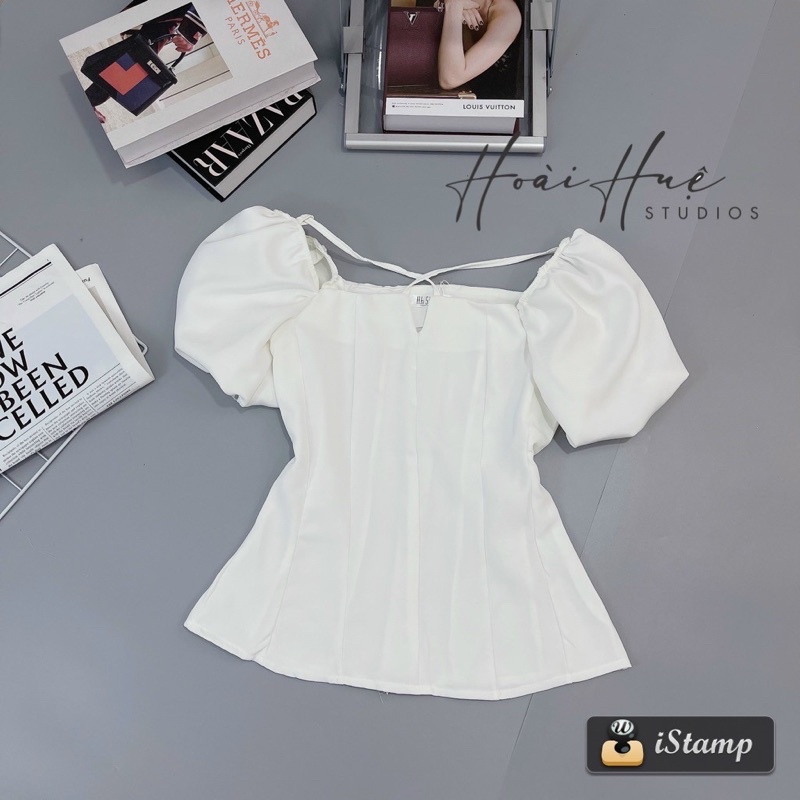 [Mã SKAMFSW175 giảm 10K đơn 50K] Áo buộc dây tay phồng viền ren nữ tính có size chất dày CÓ SẴN | BigBuy360 - bigbuy360.vn