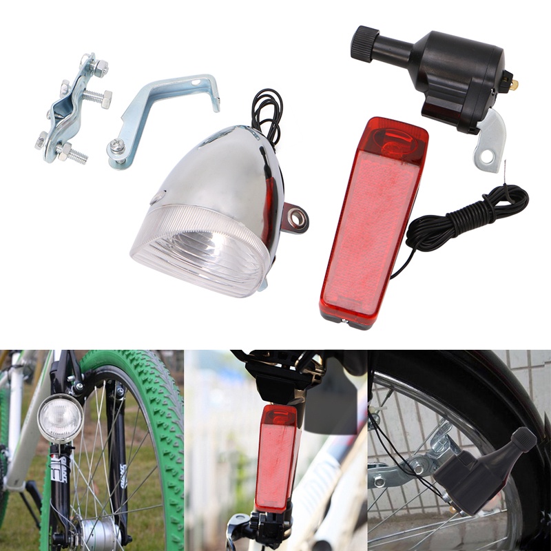 Đèn Dynamo Phát Điện Ma Sát Đuôi Xe Đạp Kèm Acesso