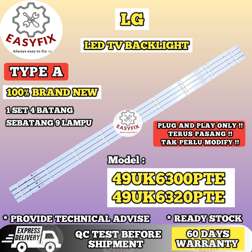 49 49UK6300PTE / 49UK6320PTE INCH TV (ĐÈN TV) 49UK6300 49UK6320 49 "ĐÈN LED LG Mla9 / (ĐÈN)"