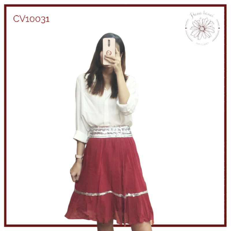 Chân váy xoè đỏ đô size L