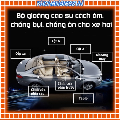 Combo trọn bộ gioăng cao su chống ồn, cách âm, chống bụi cho xe hơi