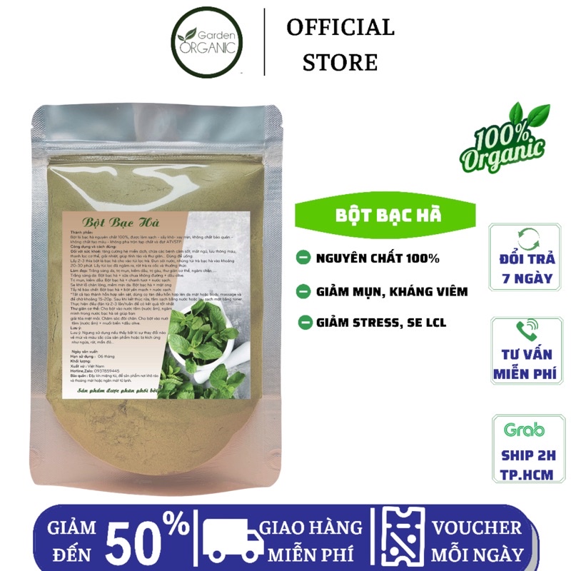 BỘT BẠC HÀ NGUYÊN CHẤT 100% ORGANIC (UỐNG -LÀM ĐẸP-GIẢM MỤN- GIẢM SƯNG VIÊM - NGÂM CHÂN-TẮM)