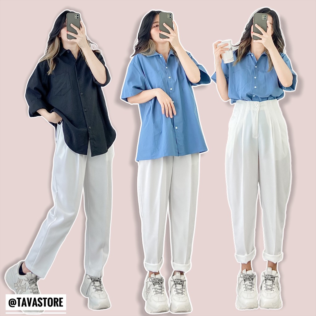 Quần baggy tây xếp li