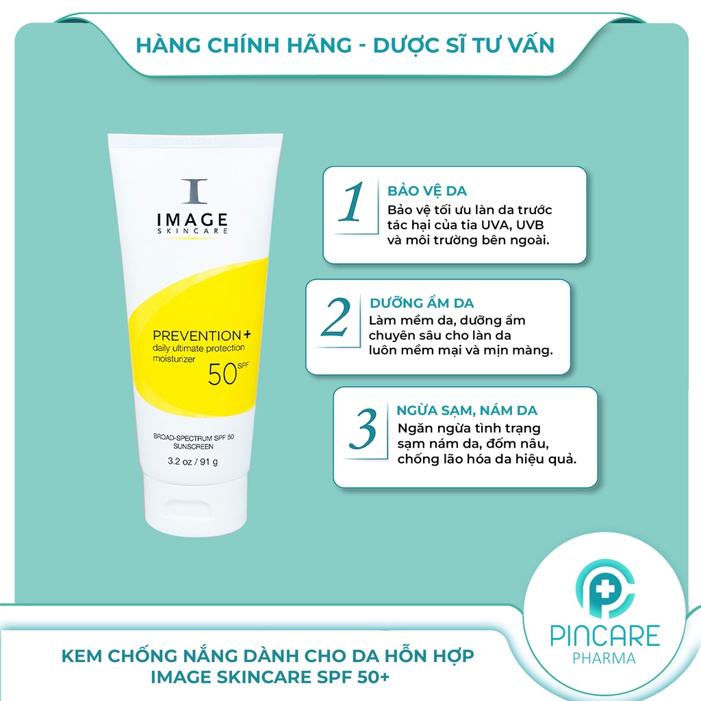 Kem chống nắng Image Skincare Prevention SPF 50+ 91g - Kem chống nắng cho da hỗn hợp - Hàng chính hãng-Nhà Thuốc PinCare