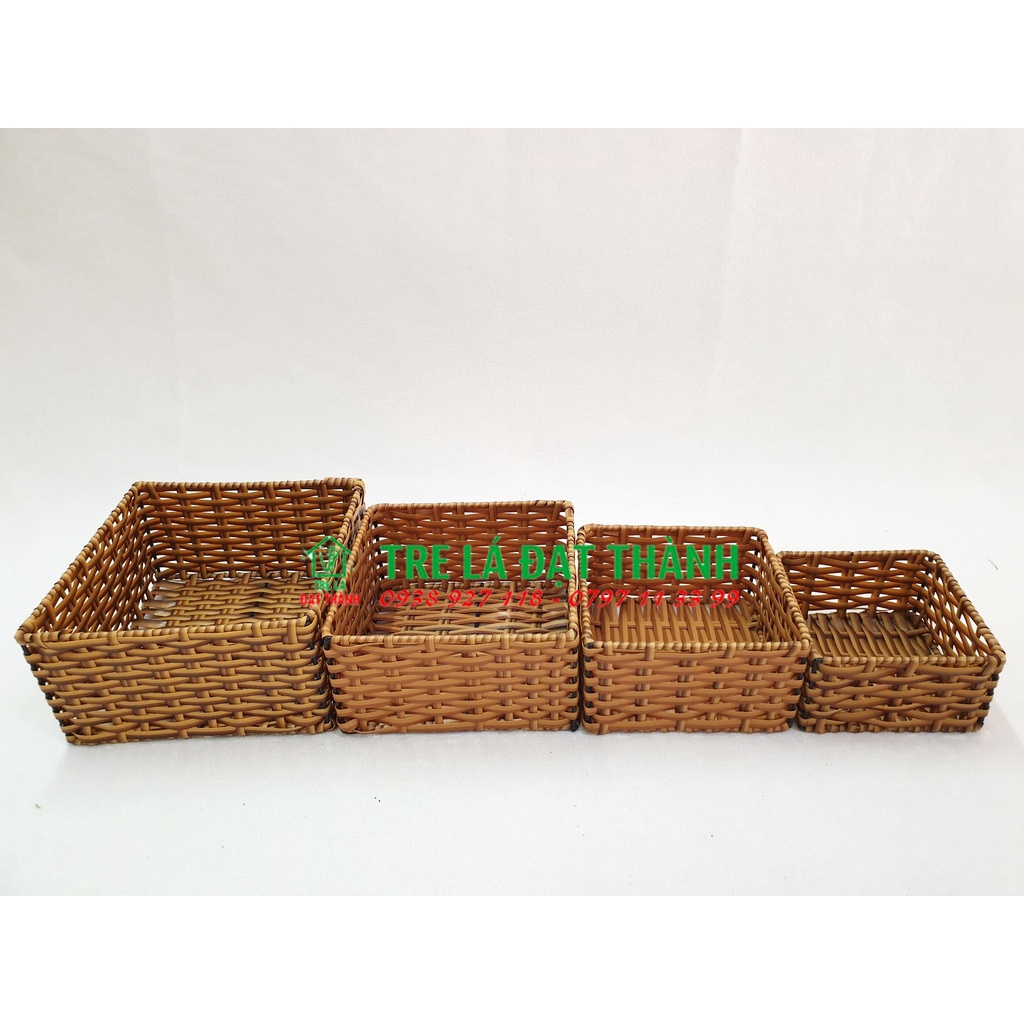 Khay vuông NHỰA GIẢ MÂY, nhiều kích thước