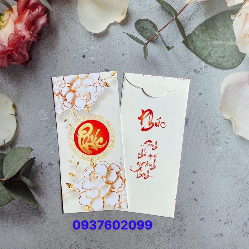 Xấp 10 bao lì xì Phúc Lộc Thọ mẫu 5D, bao lì xì 2024