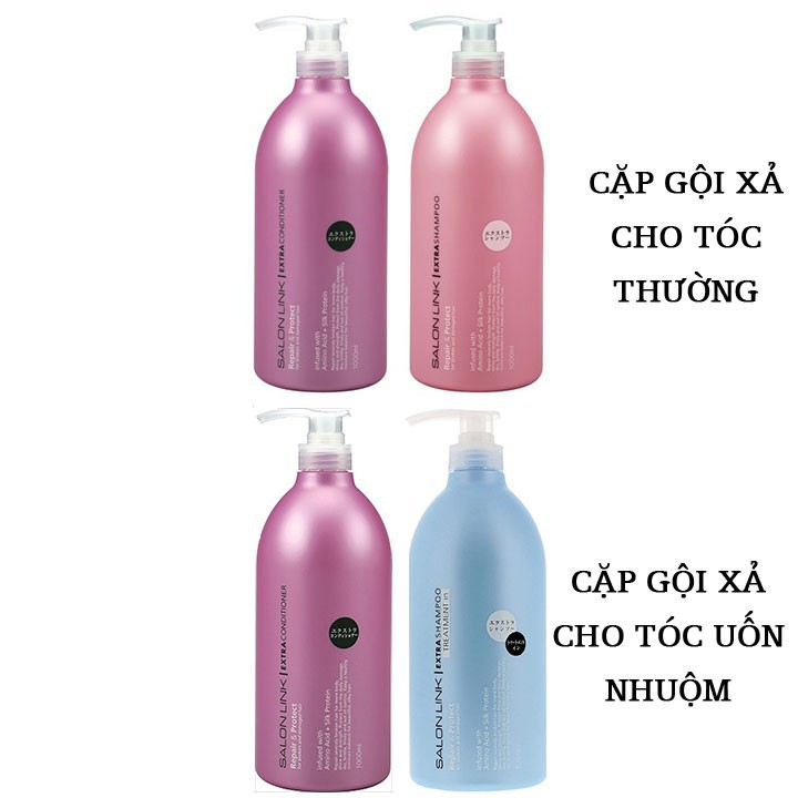 Dầu gội dầu xả Salon Link Extra 1000ML dầu gội cho tóc nhuộm hàng Nhật Maneki