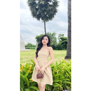 Đầm 2 dây màu nâu Oxy Design