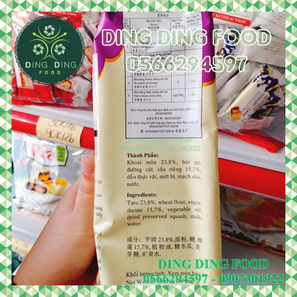 Bánh Pía Chay Khoai Môn Sầu Riêng 400g  Tân Huê Viên| Bánh Pía Khoai Môn Chay Sóc Trăng - DING DING FOOD