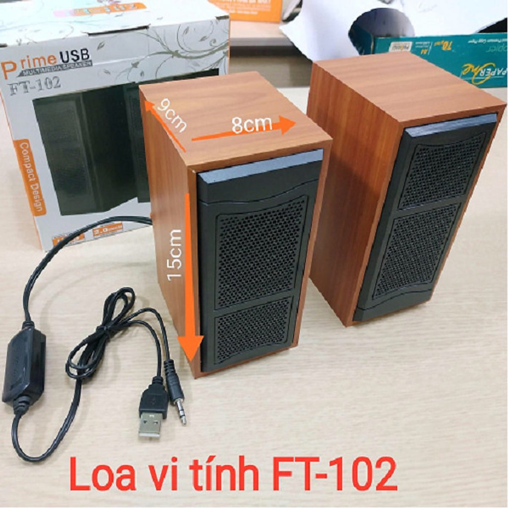 Loa gỗ M22 Loa vi tính vi tính 2.0 Vỏ gỗ FT-102