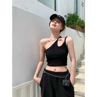 (ORDER) Áo hai dây thun tăm croptop ôm bó sát mặc lệch vai style cá tính sexy (HÀNG_MỚI_VỀ)