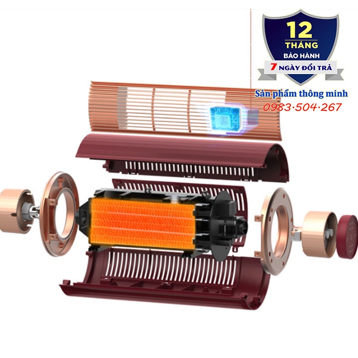 Máy sưởi - Quạt sưởi cao cấp EDON H102 - Cảm ứng chuyển động cơ thể - 3 chế độ sưởi thông minh - Tính năng an toàn