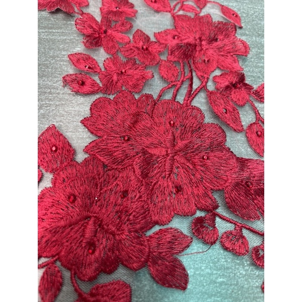 Ren đỏ đính đá xinh xắn dùng trang trí  áo cưới,áo dài,làm đồ handmade