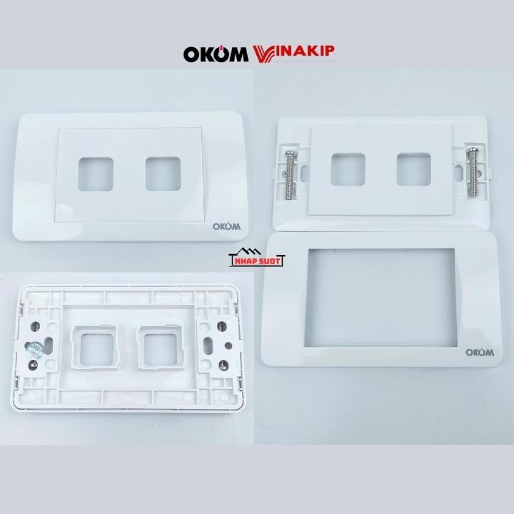 Mặt 1,2,3,4,5,6 Lỗ OKOM Sử Dụng Cho Hạt Công Tắc Vuông Nhỏ (có thể lắp vừa hạt công tắc vuông của sino,vanlock,lioa)