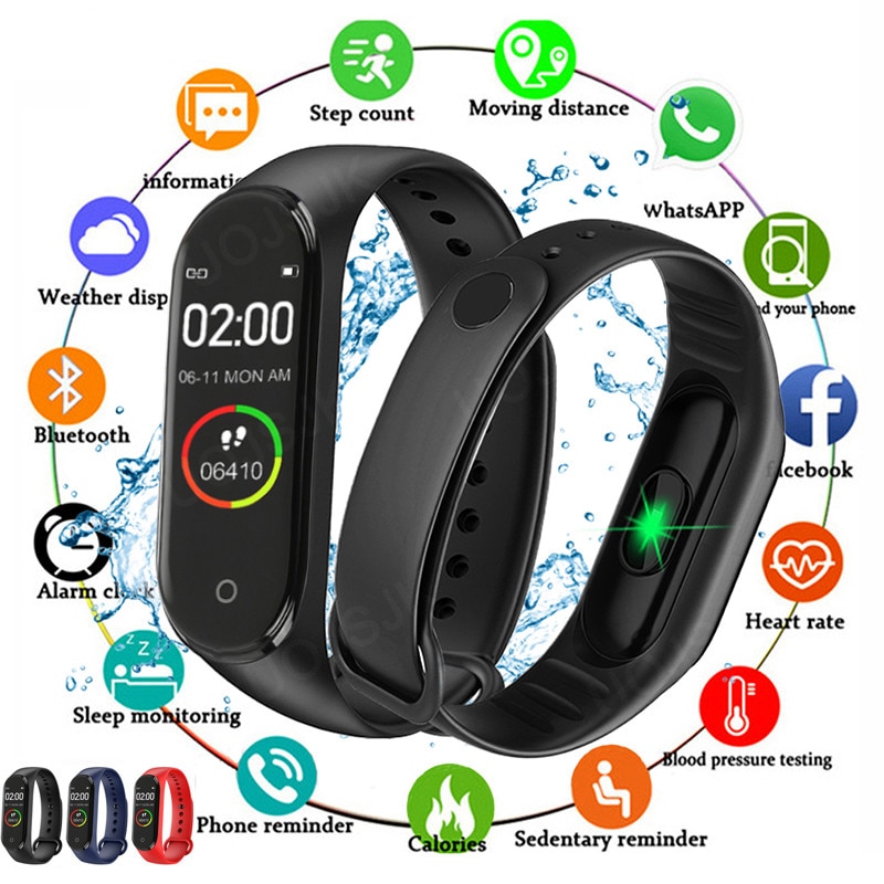 M4 Smart Watch Smart Bracelet Blood Pressure Heart Rates Fitness Tracker Smartwatch Health Wristband Sport Pedometer YUE