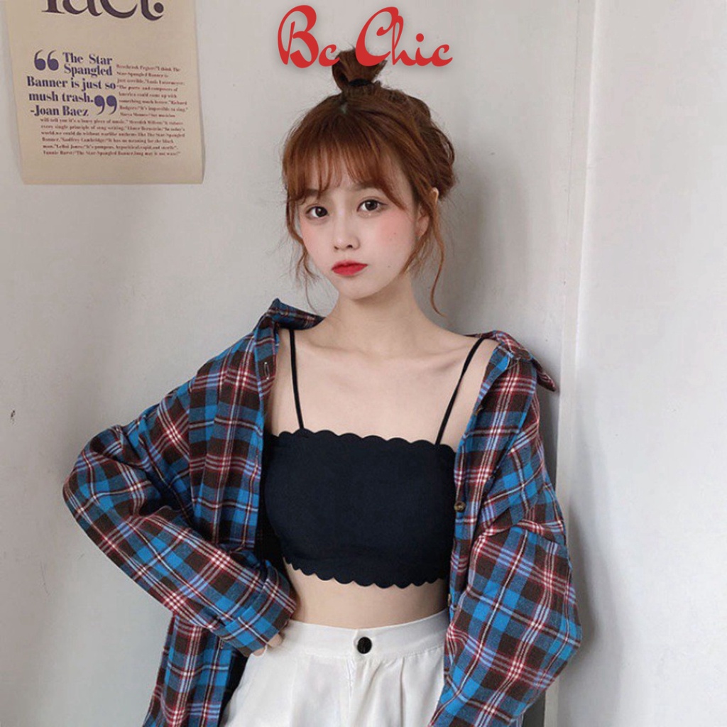 Áo Bra Nữ su gân viền sóng Không Gọng Nâng Ngực tôn vòng một gợi cảm mẫu B235 BC_CHIC LINGERIE