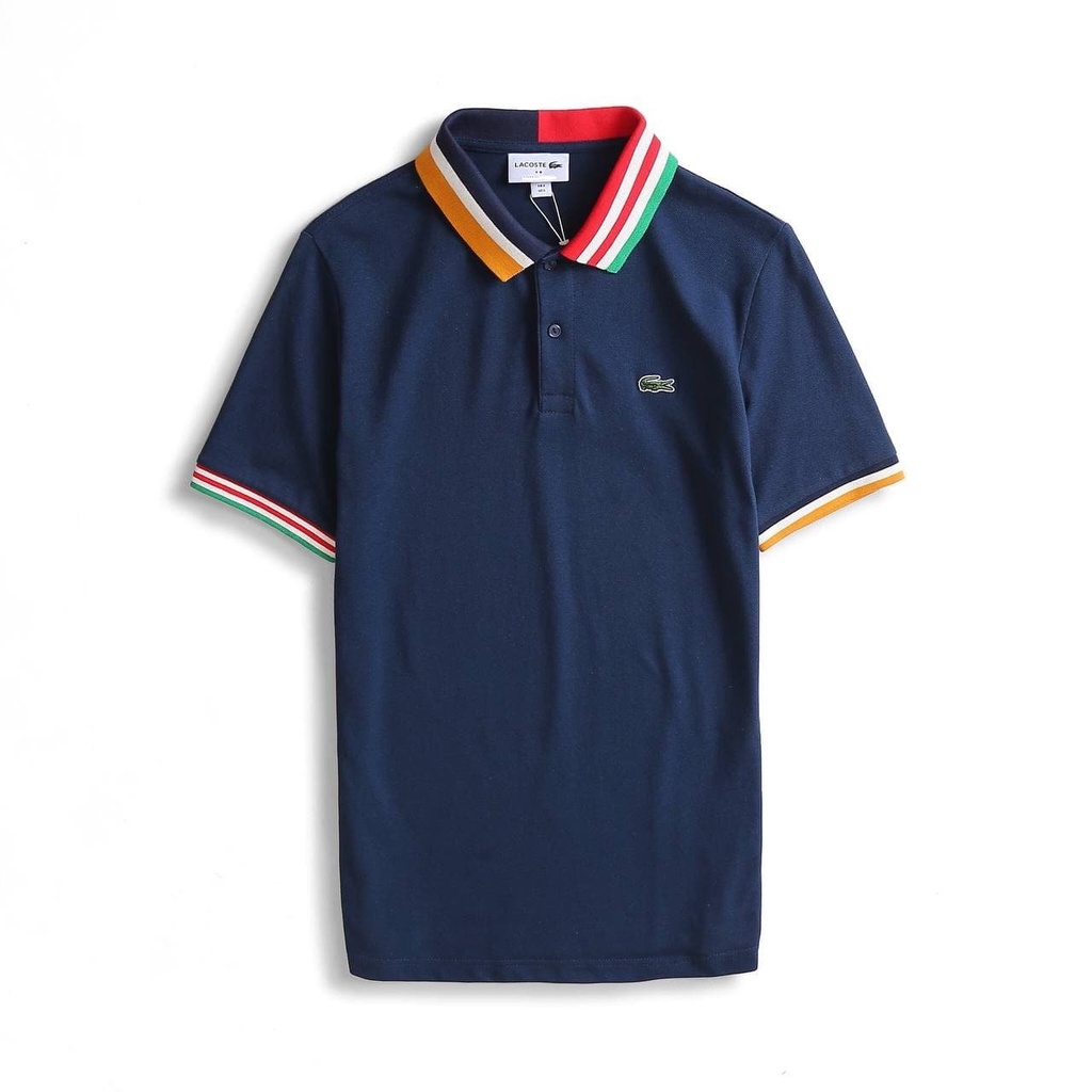 Áo thun nam có cổ xuất khẩu, áo thun polo LACOSTE cao cấp xuất dư màu Xanh ⚡