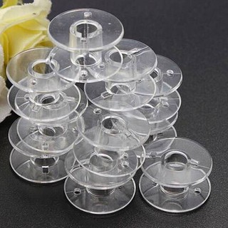 10 Pcs Clear Empty Bobbins Thread String Sewing Machine Plastic Empty Spool