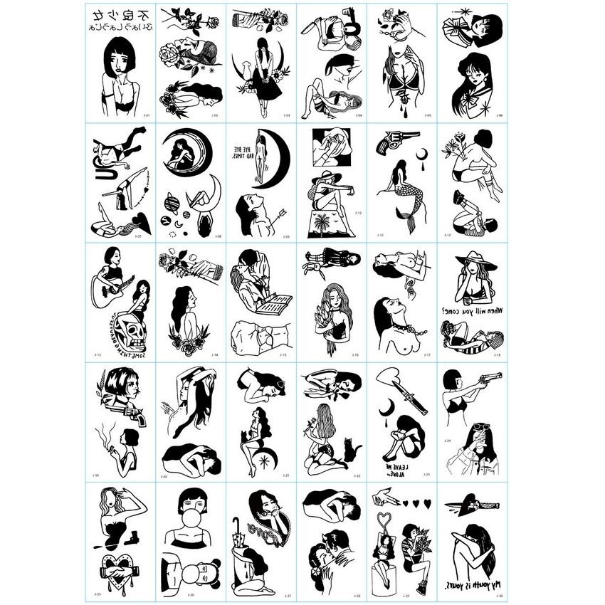 (lẻ tấm) Hình xăm ảnh sticker ảnh dán dễ thương cosplay ngộ nghĩnh bỉ ngạn hoa cổ trang