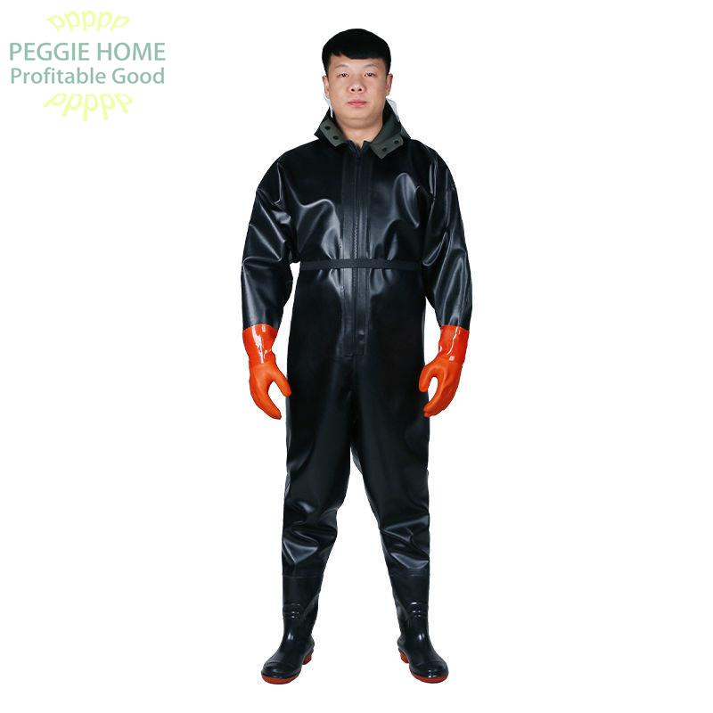 PEGGIE HOMEToàn thân quần nước dày một mảnh dài cá đào hoa sen bộ đồ bắt đi mưa có ủng nam áo chống thấm hồ chứa