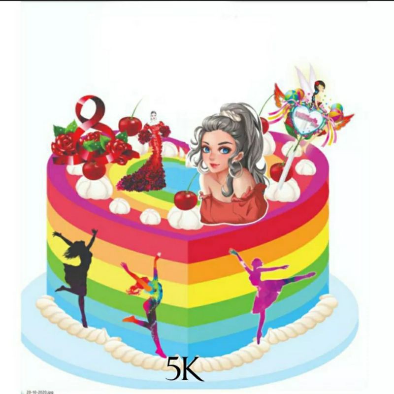 Bộ hình cắm giấy chủ đề gia đình, ngày Quốc tế phụ nữ, happy women's day, trang trí bánh 8/3, topper cake