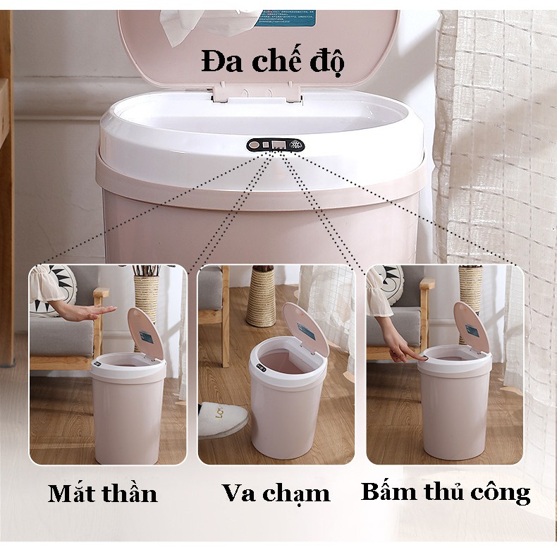 Thùng rác cảm ứng thông minh DustBin ( Plus ) 12 Lít -3 Chế độ ( Tự động - Thủ công )