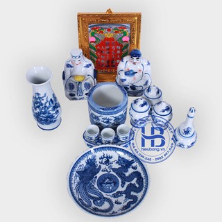 Bộ đồ thờ thần tài bé cơ bản Xanh
