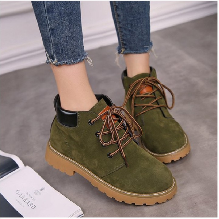 FREESHIP TỪ 99K_Bốt da lộn cổ ngắn thiết kế dây buộc thời trang | BigBuy360 - bigbuy360.vn