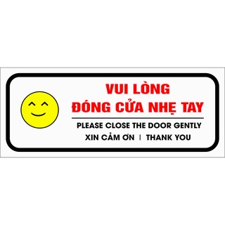 vui lòng đóng cửa nhẹ tay nhãn dán