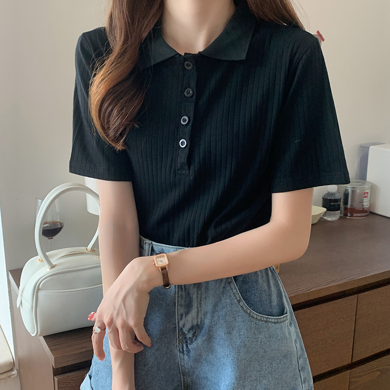 Áo kiểu SUXI ngắn tay dáng ôm phong cách Hàn Quốc thời trang mùa hè dành cho nữ