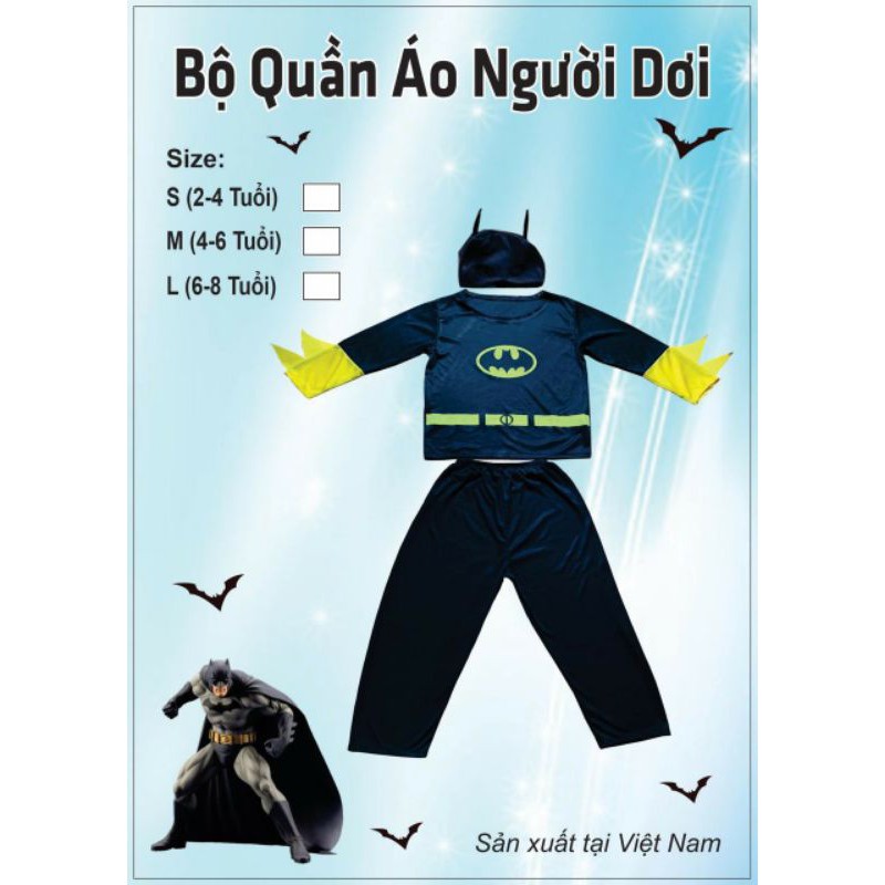Bộ Quần Áo Người Nhện/Captain/Bộ Xương Hoá Trang Halloween Cho Bé