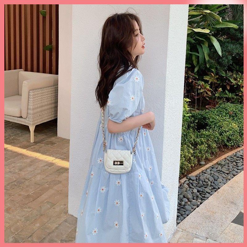 Váy babydoll đầm bầu đầm babydoll Đầm Tay Phồng Váy tiểu thư Váy xinh nữ